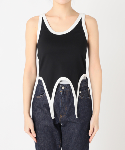 JANE SMITH / JOHN SMITH（ジェーンスミスジョンスミス）の「【JANE SMITH/ジェーンスミス】COTTON RIB UP AND DOWN TANK T：タンクトップ（タンクトップ・レディース・ブラック・38）」の4枚目の写真