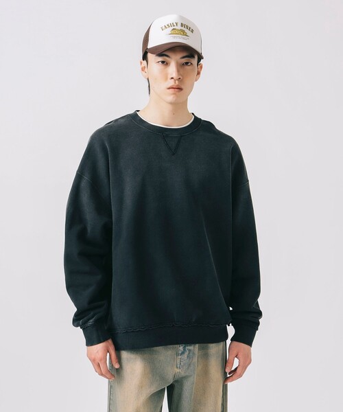 BEAMS HEART（ビームスハート）の「GMS コットンウラケ クルーネック スウェット（スウェット・メンズ・ブラック/ネイビー・LARGE/MEDIUM/SMALL）」の3枚目の写真