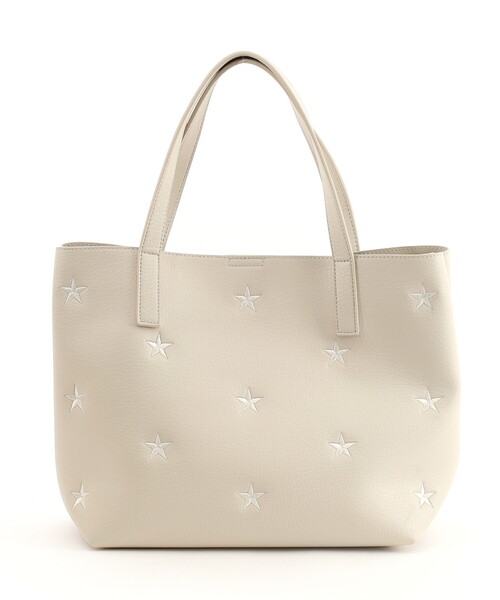 COOCO(クーコ)の「星柄刺繍フェイクレザートートバッグ/A4対応(トートバッグ・レディース・シルバー/ブラック/グリーン/オフホワイト/サックスブルー・FREE)」の6枚目の写真