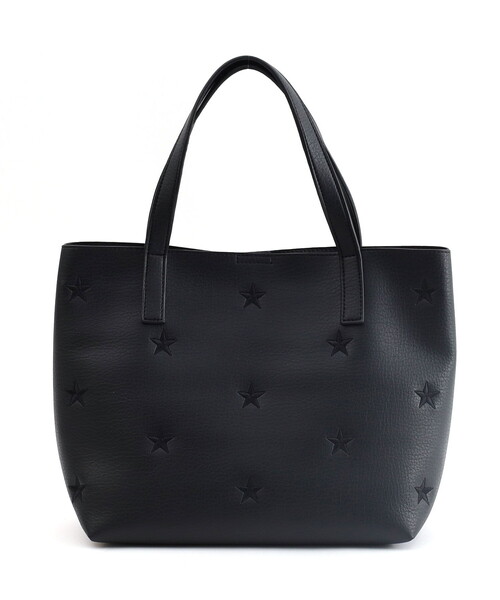 COOCO(クーコ)の「星柄刺繍フェイクレザートートバッグ/A4対応(トートバッグ・レディース・シルバー/ブラック/グリーン/オフホワイト/サックスブルー・FREE)」の10枚目の写真