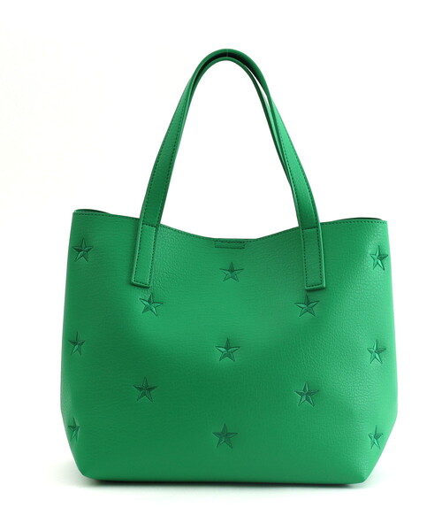COOCO(クーコ)の「星柄刺繍フェイクレザートートバッグ/A4対応(トートバッグ・レディース・シルバー/ブラック/グリーン/オフホワイト/サックスブルー・FREE)」の18枚目の写真