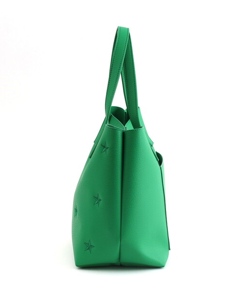 COOCO(クーコ)の「星柄刺繍フェイクレザートートバッグ/A4対応(トートバッグ・レディース・シルバー/ブラック/グリーン/オフホワイト/サックスブルー・FREE)」の19枚目の写真