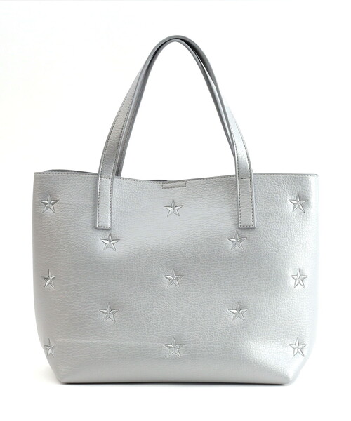 COOCO(クーコ)の「星柄刺繍フェイクレザートートバッグ/A4対応(トートバッグ・レディース・シルバー/ブラック/グリーン/オフホワイト/サックスブルー・FREE)」の22枚目の写真