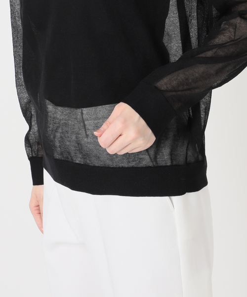 NOBLE ノーブル CO/PL シアープルオーバー ブラック 美品 25SS CO/PL シアープルオーバー（ニット／セーター）｜NOBLE