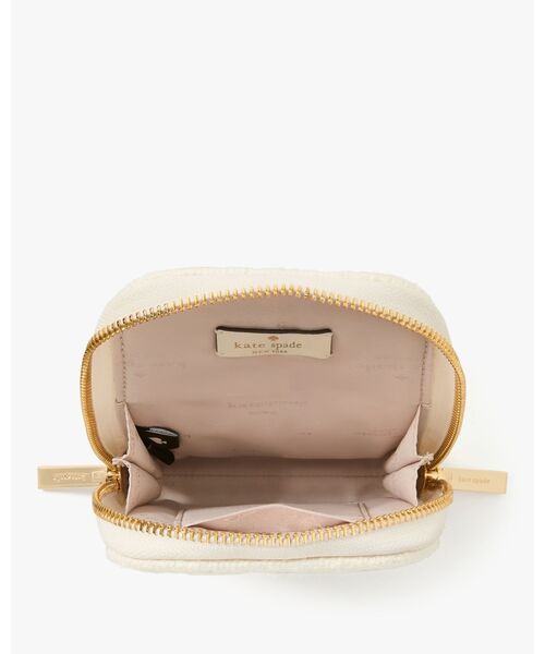kate spade new york（ケイトスペード ニューヨーク）の「キャリー ツイード ノース サウス ジップ フォン クロスボディ（スマホグッズ・レディース・ベージュ・ONESIZE）」の3枚目の写真