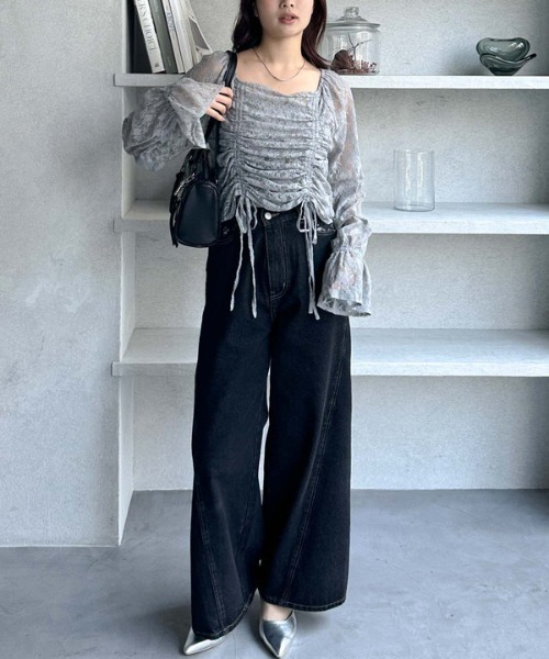 archives(アルシーヴ)の「レースドロストTOPS(Tシャツ/カットソー・レディース・ブラック/グレー/オフホワイト・MEDIUM)」の9枚目の写真