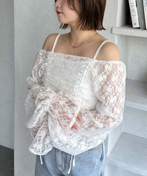 archives(アルシーヴ)の「レースドロストTOPS(Tシャツ/カットソー・レディース・ブラック/グレー/オフホワイト・MEDIUM)」の14枚目の写真