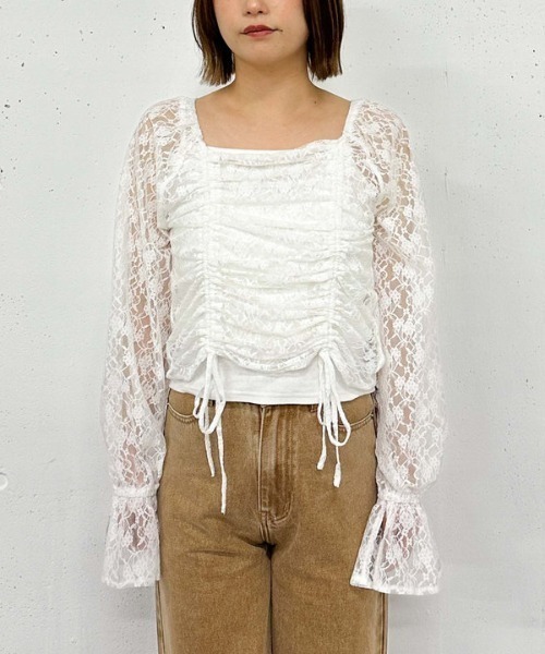 セール】レースドロストTOPS（Tシャツ/カットソー）｜archives