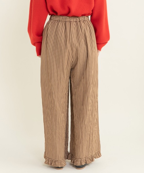 CHILD WOMAN(チャイルドウーマン)の「☆ドビーギンガム 裾フリルイージーパンツ(セットアップ対応)(その他パンツ・レディース・ブラック/ブラウン・FREE)」の21枚目の写真