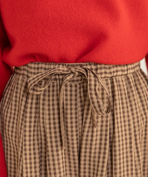 CHILD WOMAN(チャイルドウーマン)の「☆ドビーギンガム 裾フリルイージーパンツ(セットアップ対応)(その他パンツ・レディース・ブラック/ブラウン・FREE)」の22枚目の写真