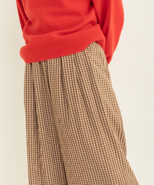 CHILD WOMAN(チャイルドウーマン)の「☆ドビーギンガム 裾フリルイージーパンツ(セットアップ対応)(その他パンツ・レディース・ブラック/ブラウン・FREE)」の12枚目の写真