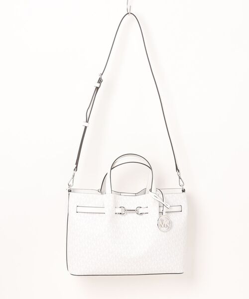 MICHAEL KORS(マイケルコース)の「CARSON センタージップ サッチェル ミディアム - MKシグネチャー(ハンドバッグ・レディース・ホワイト系・FREE)」の8枚目の写真