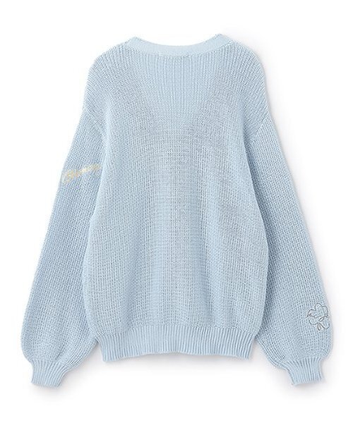 Mi-je(ミジェ)の「モチーフ刺しゅうカーディガン【韓国ファッション】(カーディガン/ボレロ・レディース・ライトブルー/ベージュ・M)」の14枚目の写真