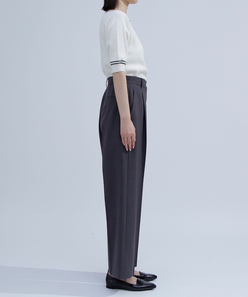 NATURAL BEAUTY BASIC（ナチュラルビューティーベーシック）の「◇リネンライク SETUP ワイドストレートパンツ（その他パンツ・レディース・チャコールグレー/ベージュ・MEDIUM/SMALL）」の9枚目の写真