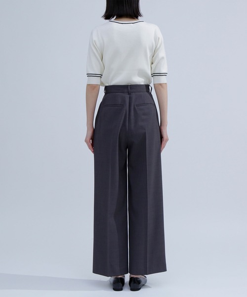 NATURAL BEAUTY BASIC（ナチュラルビューティーベーシック）の「◇リネンライク SETUP ワイドストレートパンツ（その他パンツ・レディース・チャコールグレー/ベージュ・MEDIUM/SMALL）」の10枚目の写真