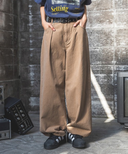 UNISEX》ワイドタックパンツ（チノパンツ）｜PBLIM（ページ