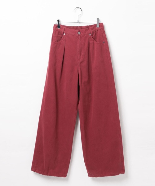 PBLIM（ページボーイリム）の「《UNISEX》ワイドタックパンツ（チノパンツ・レディース・レッド/ブルーグリーン/ブラック/ベージュ・MEDIUM/LARGE）」の18枚目の写真