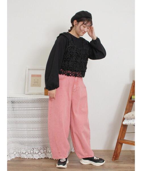 Samansa Mos2（サマンサ モスモス）の「【M/Lサイズ】コクーンデニムパンツ（その他パンツ・レディース・ブルー/ピンク/ネイビー/イエロー・M/L）」の4枚目の写真