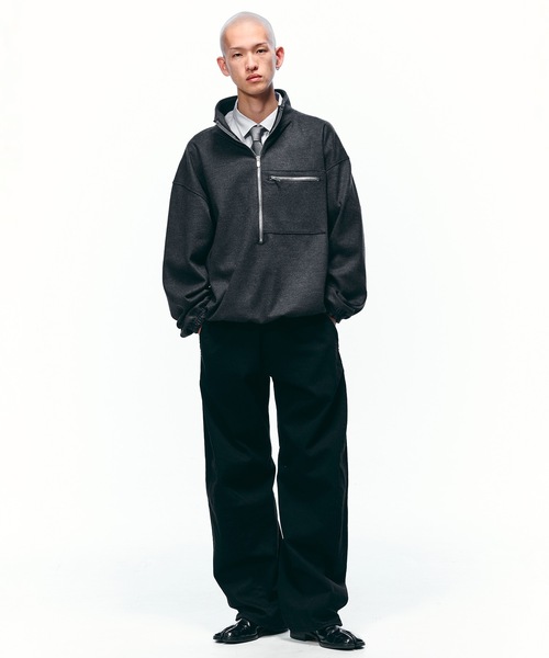 JIEDA(ジエダ)の「WOOL HALF ZIP(ブルゾン・メンズ・ブラック/グレー・2/1)」の3枚目の写真