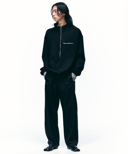 JIEDA(ジエダ)の「WOOL HALF ZIP(ブルゾン・メンズ・ブラック/グレー・2/1)」の4枚目の写真