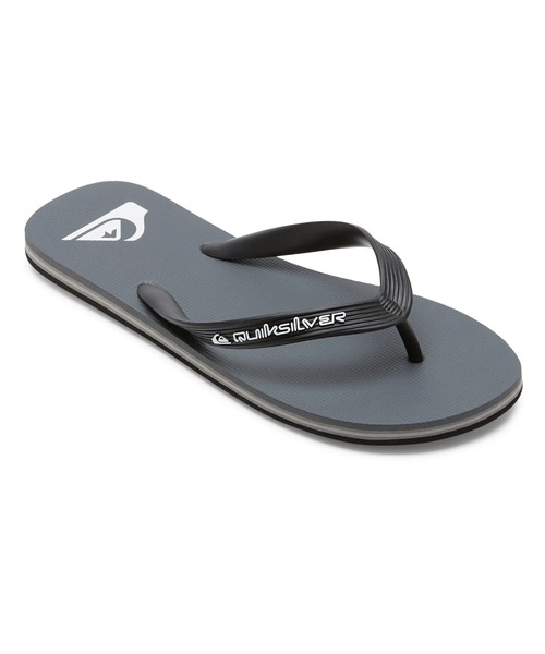 Quiksilver(クイックシルバー)の「MOLOKAI CORE/クイックシルバーロゴビーサン(ビーチサンダル)(サンダル・メンズ・ブラック系その他2/ブラック系その他/ブラック/インディゴブルー/ホワイト/ネイビー/ブラック系その他3・28cm/26cm/27cm/25cm)」の1枚目の写真