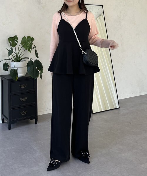 prose verse（プロズヴェール）の「ペプラムキャミオールインワン（サロペット/オーバーオール・レディース・ブラック・PL/MEDIUM/LARGE/PM）」の13枚目の写真