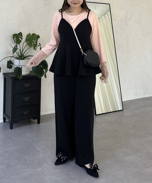 prose verse（プロズヴェール）の「ペプラムキャミオールインワン（サロペット/オーバーオール・レディース・ブラック・PL/MEDIUM/LARGE/PM）」の15枚目の写真