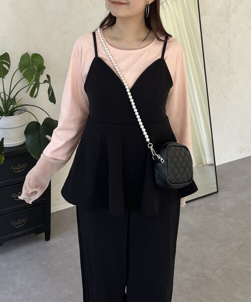 prose verse（プロズヴェール）の「ペプラムキャミオールインワン（サロペット/オーバーオール・レディース・ブラック・PL/MEDIUM/LARGE/PM）」の18枚目の写真