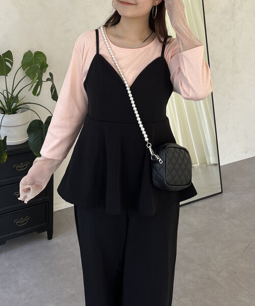 prose verse（プロズヴェール）の「ペプラムキャミオールインワン（サロペット/オーバーオール・レディース・ブラック・PL/MEDIUM/LARGE/PM）」の19枚目の写真