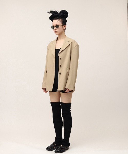 leinwande(ラインヴァンド)の「Relaxed Jacket / リラックスジャケット(テーラードジャケット・レディース・ベージュ/グレー・ONE SIZE)」の3枚目の写真