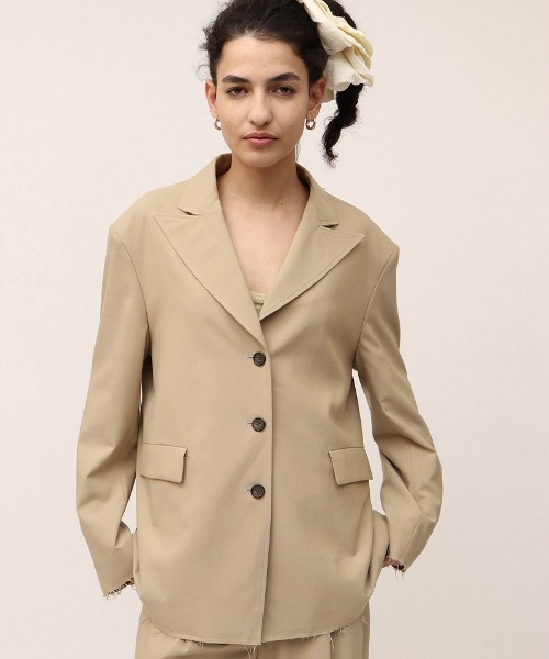 leinwande(ラインヴァンド)の「Relaxed Jacket / リラックスジャケット(テーラードジャケット・レディース・ベージュ/グレー・ONE SIZE)」の11枚目の写真
