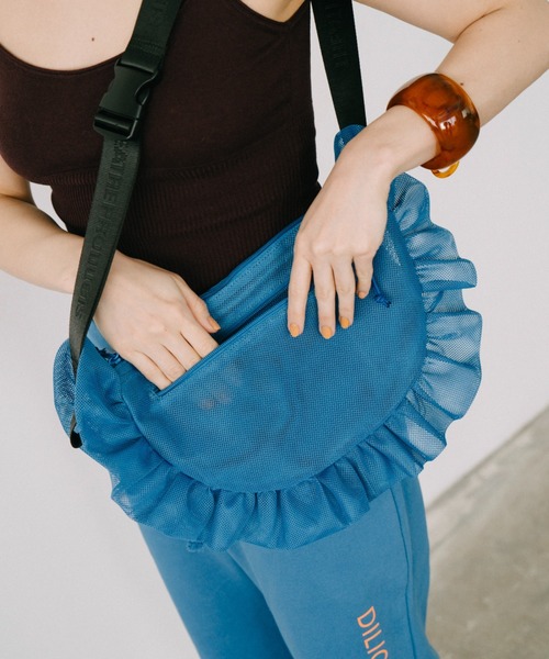 THEATRE PRODUCTS（シアタープロダクツ）の「メッシュフリルラウンドショルダーバッグL（ショルダーバッグ・レディース・ブラック/グレー/ブルー・FREE）」の11枚目の写真