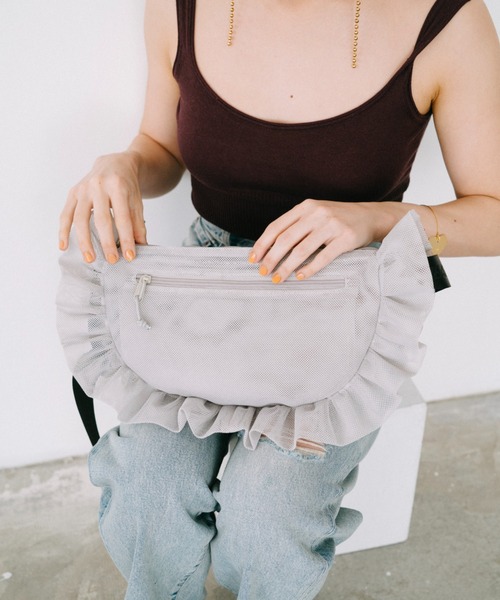 THEATRE PRODUCTS（シアタープロダクツ）の「メッシュフリルラウンドショルダーバッグL（ショルダーバッグ・レディース・ブラック/グレー/ブルー・FREE）」の18枚目の写真