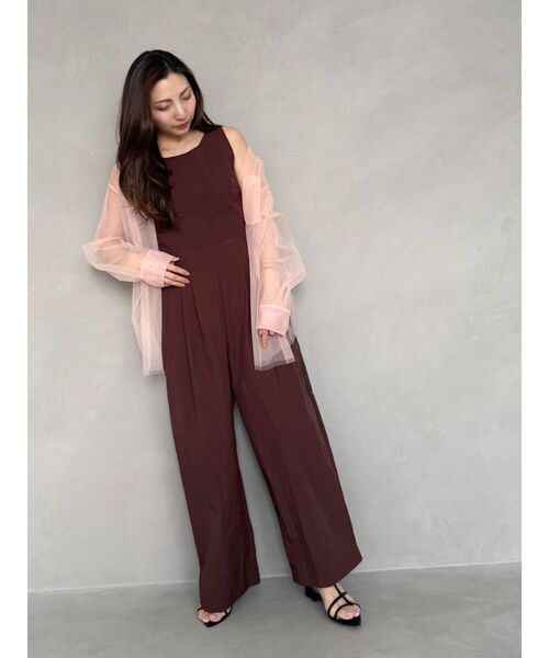 OUNNOUN（オウンノウン）の「【OUNNOUN】コットンナイロンコンビネゾン（つなぎ/オールインワン・レディース・ブラック/ライトブルー/ブラウン・FREE）」の5枚目の写真