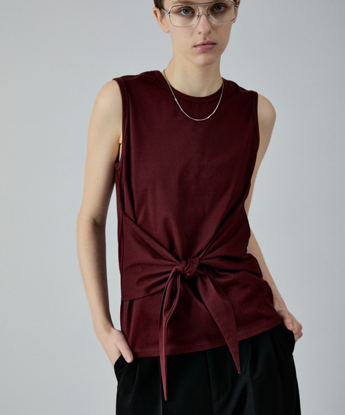 M TO R(ムウトアール)の「2WAY TWIST TANK TOP(タンクトップ・レディース・ホワイト/チャコールグレー/ワイン・38/40)」の3枚目の写真