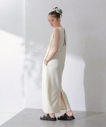 【洗える】Munich/ミューニック リネンライクダブルフェイスワンピース