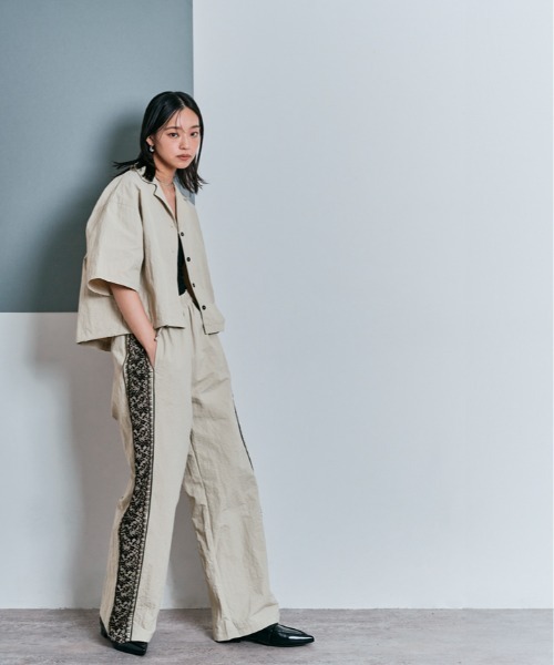 W:Huku（フーク）の「撥水 サイド レース パンツ（その他パンツ・レディース・ブラック/ベージュ系/グレー/ブラック×ホワイト・M/L）」の17枚目の写真