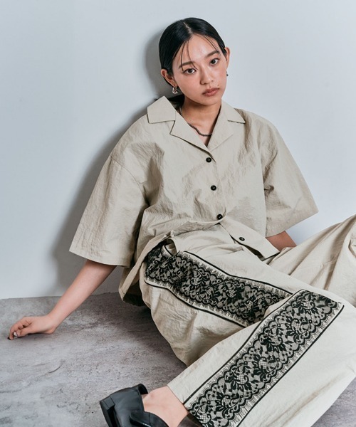 W:Huku(フーク)の「撥水 サイド レース パンツ(その他パンツ・レディース・ブラック/ベージュ系/グレー/ブラック×ホワイト・M/L)」の19枚目の写真
