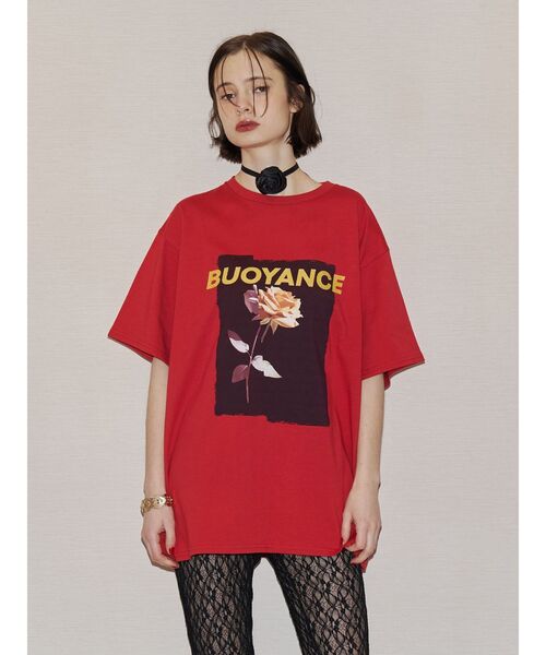 jouetie（ジュエティ）の「ローズプリントBigTシャツ（Tシャツ/カットソー・レディース・レッド/ブラック/オフホワイト・MEDIUM）」の11枚目の写真