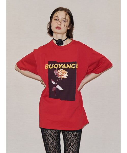 jouetie（ジュエティ）の「ローズプリントBigTシャツ（Tシャツ/カットソー・レディース・レッド/ブラック/オフホワイト・MEDIUM）」の12枚目の写真