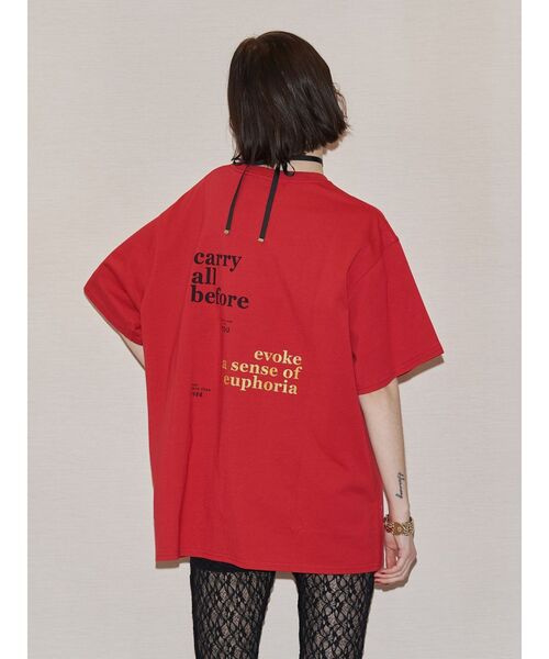 jouetie（ジュエティ）の「ローズプリントBigTシャツ（Tシャツ/カットソー・レディース・レッド/ブラック/オフホワイト・MEDIUM）」の13枚目の写真