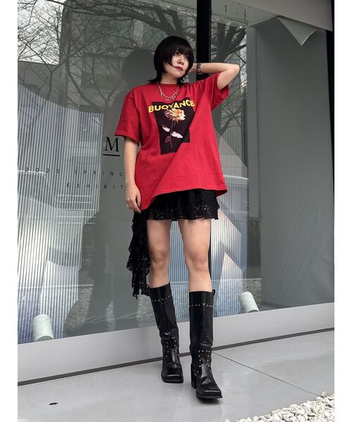 jouetie（ジュエティ）の「ローズプリントBigTシャツ（Tシャツ/カットソー・レディース・レッド/ブラック/オフホワイト・MEDIUM）」の17枚目の写真