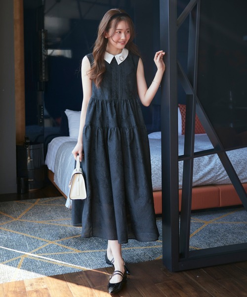 RUIRUE BOUTIQUE シアー　ジャカード　ドレス　ワンピース　Lサイズ Amazon | [ルイ ルエ ブティック] シアージャカード ボレロ