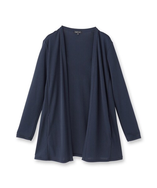 INDIVI（インディヴィ）の「【UVケア／接触冷感】ベーシック着流しカーディガン（カーディガン/ボレロ・レディース・ホワイト/ネイビー系5/ライトグレー系5/ブラック/ブラック系6・19/15 /13/05/40/38）」の6枚目の写真