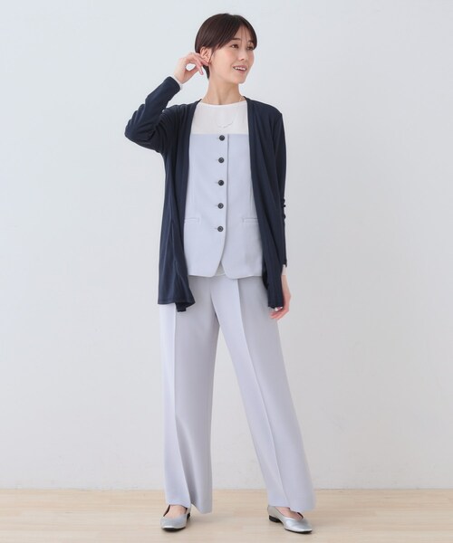 INDIVI（インディヴィ）の「【UVケア／接触冷感】ベーシック着流しカーディガン（カーディガン/ボレロ・レディース・ホワイト/ネイビー系5/ライトグレー系5/ブラック/ブラック系6・19/15 /13/05/40/38）」の21枚目の写真