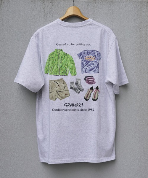 Gramicci（グラミチ）の「GRAMICCI/グラミチ  GEARED UP TEE ギアアップTシャツ（Tシャツ/カットソー・メンズ・グレー/ホワイト・L/M/XL）」の2枚目の写真