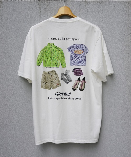 Gramicci（グラミチ）の「GRAMICCI/グラミチ  GEARED UP TEE ギアアップTシャツ（Tシャツ/カットソー・メンズ・グレー/ホワイト・L/M/XL）」の8枚目の写真