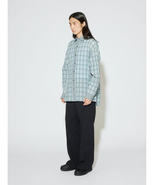 MIDIUMISOLID(ミディウミソリッド)の「MIDIUMISOLID Men’s シアーチェックシャツ(シャツ/ブラウス・メンズ・ライトブルー/ブラック・48)」の12枚目の写真