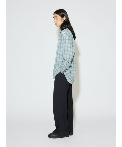 MIDIUMISOLID(ミディウミソリッド)の「MIDIUMISOLID Men’s シアーチェックシャツ(シャツ/ブラウス・メンズ・ライトブルー/ブラック・48)」の13枚目の写真