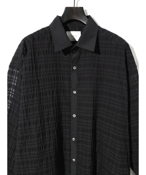 MIDIUMISOLID(ミディウミソリッド)の「MIDIUMISOLID Men’s シアーチェックシャツ(シャツ/ブラウス・メンズ・ライトブルー/ブラック・48)」の15枚目の写真